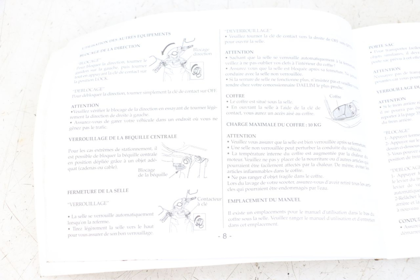 photo de USER MANUAL DAELIM A-FOUR 2T 50 (2005 - 2012) - Zoom on usage condition