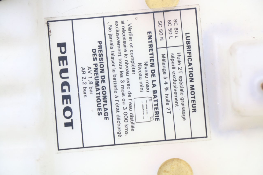 photo de SEAT PEUGEOT SX 80 (1986 - 1995) - Markings and original references